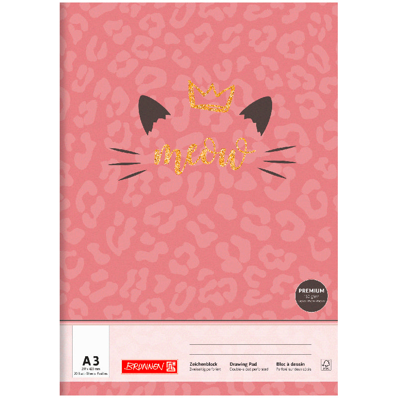 Альбом-склейка для малювання BRUNNEN Wild Cat, А3, 20 аркушів, 100 г/м2, 10 479 32 942