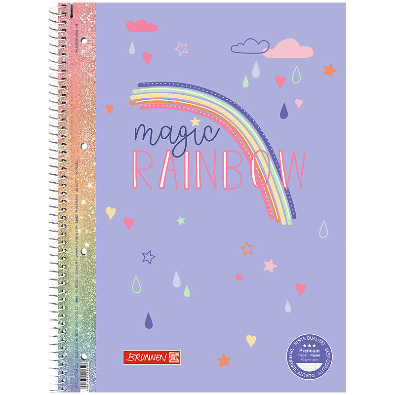 Коледж-блок BRUNNEN Premium, А4, лінія, 80 аркушів, Rainbow, 10-679 27 222