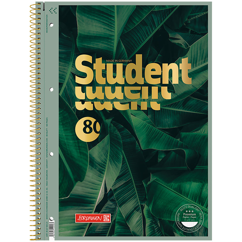 Коледж-блок BRUNNEN Premium, А4, клітинка, 80 аркушів, Jungle, 10-679 28 23